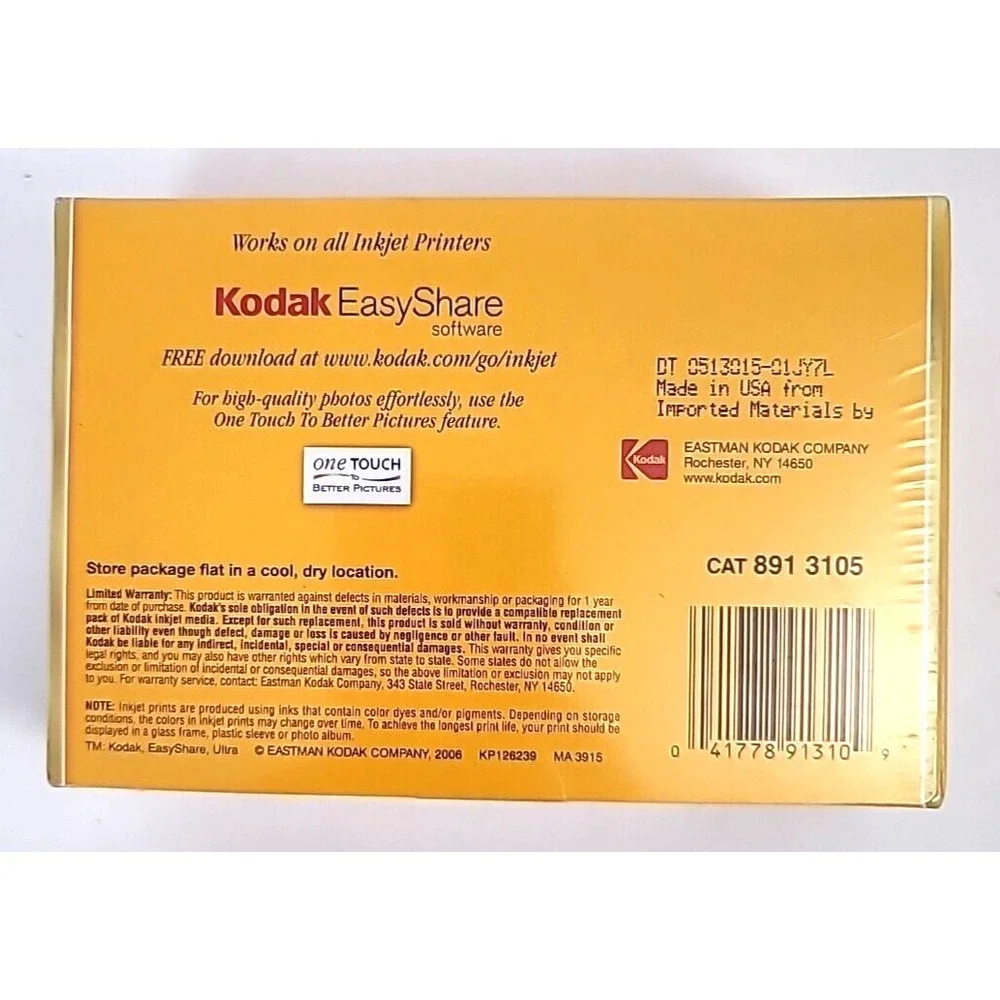 Kodak 4X6 Ultra Premium 150ct High Gloss & Premium 100ct Gloss Photo Paper